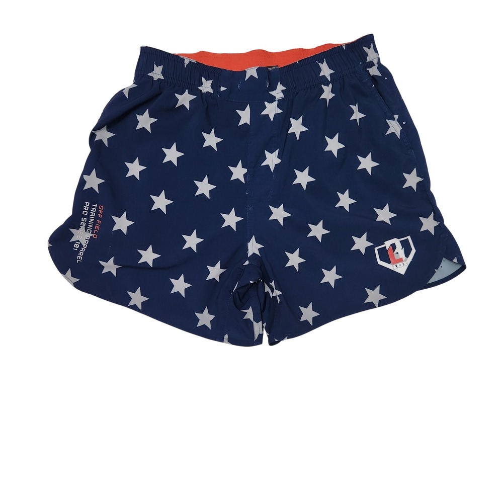 B101 Apparel Kids Off Field Training Pro Series 101 Star Print Shorts Navy YXL